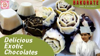 EXOTIC CHOCOLATES  HOMEMADE CHOCOLATE RECIPES  DARK AND WHITE CHOCOLATE [upl. by Ariom664]