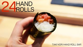 Eating EVERY 24 Sushi Handrolls at this Japanese Handroll Bar  Taki Nori [upl. by Aikrahs18]