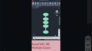 AutoCAD 3D Multiple Gears autocad3dtutorial shorts caddengineer [upl. by Westbrooke]