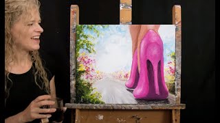 Learn How to Paint WALK A MILE IN HER SHOES with Acrylic  Paint amp Sip at HomeStep by Step Tutorial [upl. by Erdua]