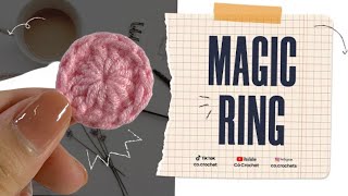 Học móc len căn bản P6 Cách móc vòng tròn ma thuật đơn giản Crochet Magic Ring Cỏ crochet [upl. by Marina]