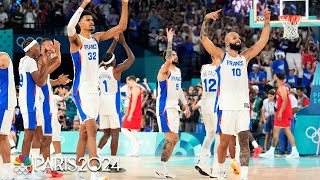 France holds off Germany on strength of raucous Paris crowd to make Olympic final  NBC Sports [upl. by Rolyab]