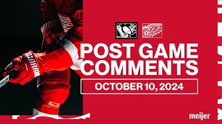 Dylan Larkin Alex DeBrincat Derek Lalonde Post Game Comments  Oct 10 2024 vs PIT [upl. by Namron356]