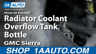 How To Replace Coolant Overflow Bottle 0106 GMC Sierra 2500 [upl. by Arezzini]