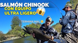 PESCA DE CHINOOK DE MÁS DE 10 KILOS CON EQUIPO ULTRA LIGERO 😱 LE REVIENTA LA CAÑA😪 LARGA DURACIÓN🔝💪 [upl. by Hanad]