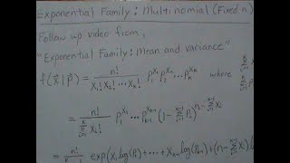 Exponential Family Multinomial Distribution fixed n [upl. by Mittel]