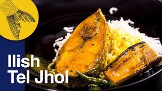 Ilish Macher Tel Jhol Begun Diye  Ilish Mach Recipe  Bengali Light Hilsa Curry with Aubergine [upl. by Tab]