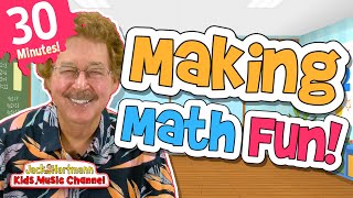 Making Math Fun  30 Minutes of Fun Math Songs for Kids  Jack Hartmann [upl. by Almap252]