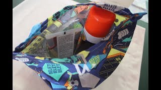 Sew a really easy toiletry  cosmetic bag using a ZIPLOC bag and FABRIC [upl. by Edelstein]