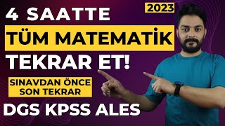 4 SAATTE TÜM MATEMATİK TEKRAR 2024 KPSS DGS ALES [upl. by Ethbun]