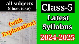 Class5 Syllabus  CBSE Board Class5 all Subjects Syllabus  Class5 Latest Syllabus 20242025 [upl. by Iveson]