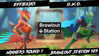 Brawlout Station 183  effiekins Condor X vs OwO King Apu Drifter  Winners Round 1 [upl. by Hsekin834]