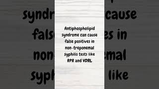 Antiphospholipid syndrome amp syphilis  MRCP revision  shorts syphilis thrombosis antibody [upl. by Jacie]