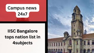 IISC Bangalore tops nation list in 4subjects [upl. by Leunamme981]