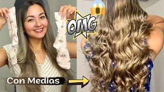 ONDAS SIN CALOR😱 RIZOS CON MEDIAS HEATLESS CURLSTIPS PARA QUE TE QUEDEN BIEN [upl. by Brose266]