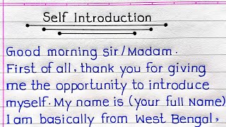 Self Introduction In English  Tell Me About Yourself  Self Introduction In Interview [upl. by Quintana]