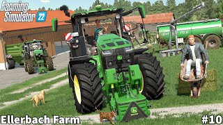 New John Deere 8R on the farm Spreading amp Slurry Storing Straw Bales │Ellerbach│FS 22│Timelapse10 [upl. by Jaqitsch]