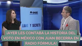 Ayer les contaba con Juan Becerra en Radio Fórmula la historia del voto en México elecciones [upl. by Chester]