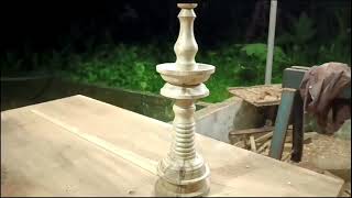 WOOD CRAFT  WOOD WORK  നിലവിളക്കുകടഞ്ഞെടുക്കുന്നത് കണ്ടിട്ടുണ്ടോ NILAVILAKKU eliphant [upl. by Gilder]