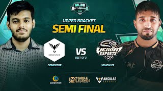 Dementor vs Venom CR  Watch exciting live actions of MLBB Battleground 30  UB SemiFinal [upl. by Otrebla]