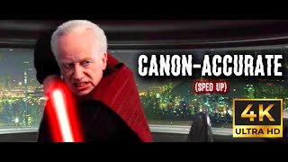 Palpatine vs Mace Windu Fight FIXED  Canon Accurate Speed Edit  4k [upl. by Amis]