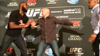 UFC 178 FACEOFF BRAWL CORMIER VS JONES AUDIO UFC 182 [upl. by Caroline829]