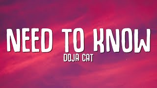 Doja Cat  Need To Know Lyrics [upl. by Eaj524]