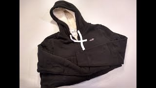 Hollister Sherpa Lined Full Zip Hoodie  Try On [upl. by Aicnatsnoc]