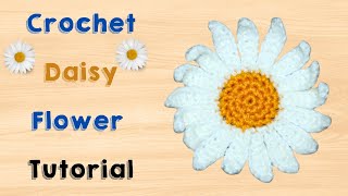 Easy Crochet Daisy Tutorial for Beginners  DIY Crochet Flower [upl. by Uhthna767]