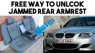 HOW TO UNLOCK STUCK REAR ARMREST BMW E60 HOW TO REPAIR IF LOCKED ZABLOKOWANY PODŁOKIETNIK NAPRAWA [upl. by Aropizt]