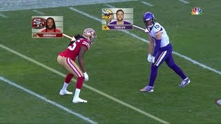 Stefon Diggs amp Adam Thielen vs Richard Sherman amp Witherspoon WR vs CB Divisional Round Highlights [upl. by Adnilasor]