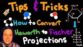 Tips and Tricks for Converting Haworth to Fischer Projections  Glucose amp Fructose Examples [upl. by Viridis]