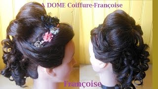 Coiffure bouclée nattée  Curly braided Hairstyle  Peinadorecogido con buclesrizos trenzas [upl. by Ylloj]