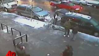 Beating of Homeless Man Over Beer Caught on Tape [upl. by Oralla]