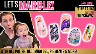 Marbling Gel Nail Tutorial LIVE  Master Marble Gel Nail Art [upl. by Mattias]