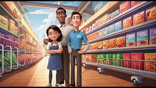 Animated Learning Grocery Store Scene On The Acts Of Kindness Kids Channel [upl. by Nyrhtak]