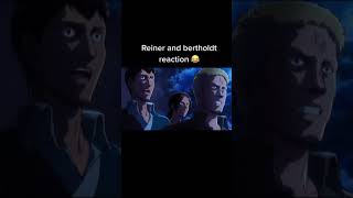 Reiner and Bertholdts reaction 😂 Attack On Titan Shorts [upl. by Ruthy]