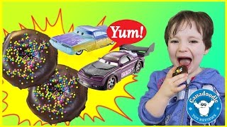 Disney Cars Eat Donuts Mini Doughnut Maker DIY Disney Pixar Toy Cars Canadoodle Toy Reviews [upl. by Esimorp682]