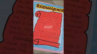 How to write Acknowledgement for Projects acknowledgement project shorts [upl. by Loralee112]