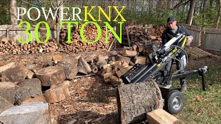 30 Ton Log Splitter Vs Massive Magnolia Firewood [upl. by Dalenna]