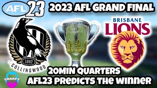 FULL AFL GRAND FINAL COLLINGWOOD V BRISBANE LIONS 20 MIN QUARTERS AFL23 PREDICTS THE WINNER AFL23 [upl. by Lebar823]