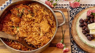 Greek Chicken amp Orzo Youvetsi in One Pan [upl. by Nhguav]