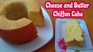 Chiffon cheesecake  Cheese and Butter chiffon cake  chiffon cake keju  kue keju chiffon [upl. by Annorah]