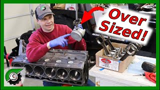 Oversize Pistons Install Jeep 40 Engine Rebuild Part 18 [upl. by Atikat]