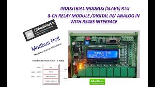 Industrial Modbus Slave RTU 8ch Relay Module Digital in Analog in with RS485 Interface [upl. by Duncan]