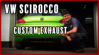 Full custom stainless exhaust  VW Scirocco  Quad tips [upl. by Anytsirk]