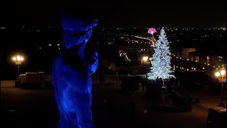 La bellezza di Firenze ripresa di notte con il drone durante il Natale [upl. by Garlaand887]