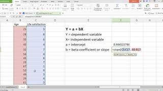 Regression Analysis with MS Excel [upl. by Ehrman772]