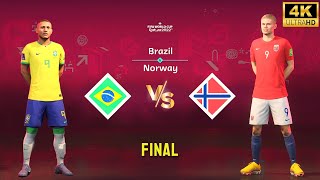 FIFA 23  Brazil vs Norway  Richarlison vs Haaland  FIFA World Cup Final 4K60 [upl. by Tam912]