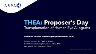 ARPAH THEA Proposers Day Presentation 21524 [upl. by Mota]